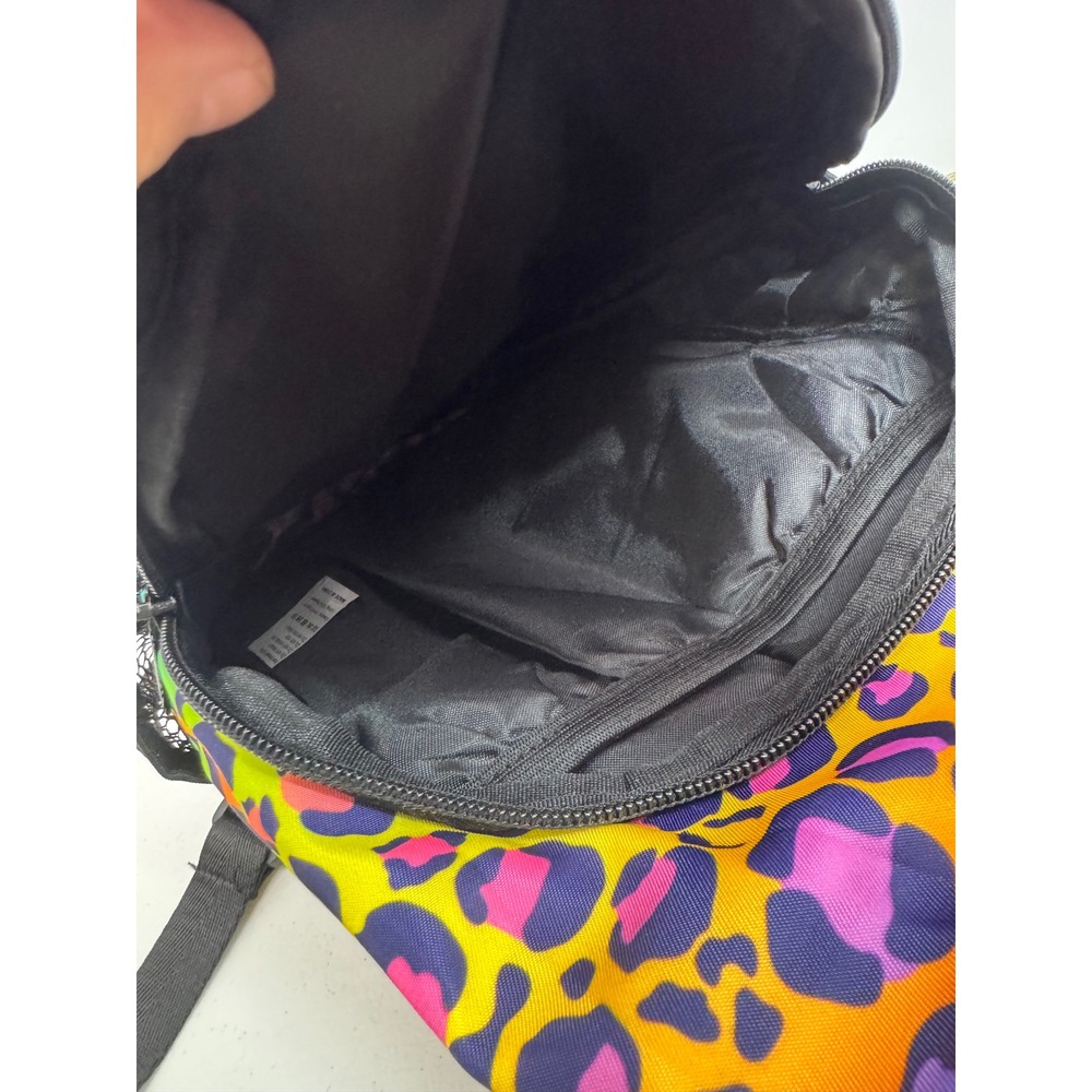 Rainbow Leopard Print Sling Bag Crossbody Backpack Multicolor Neon Animal Print - Picture 3 of 6